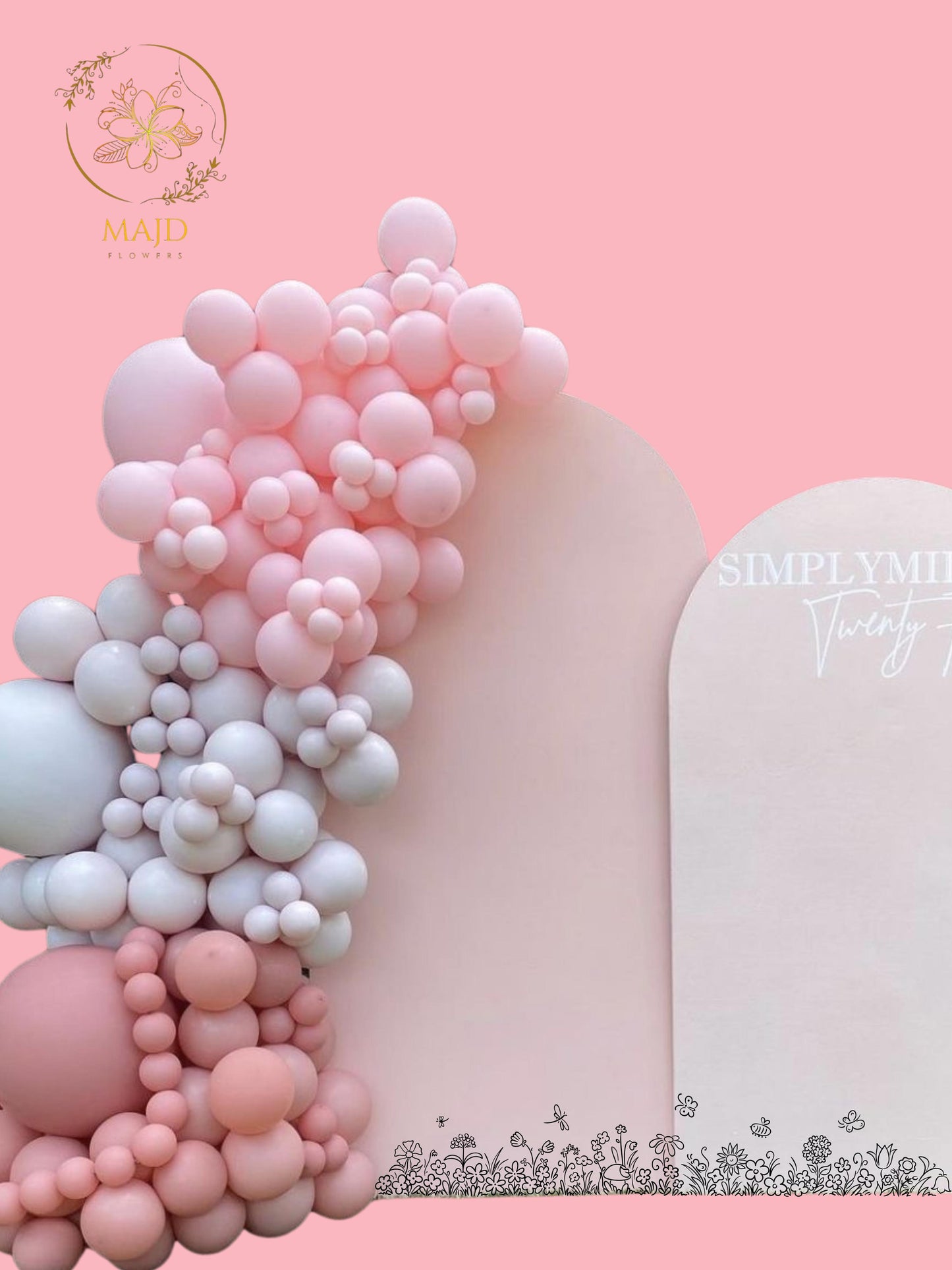 pink balloon decoration for birthday party