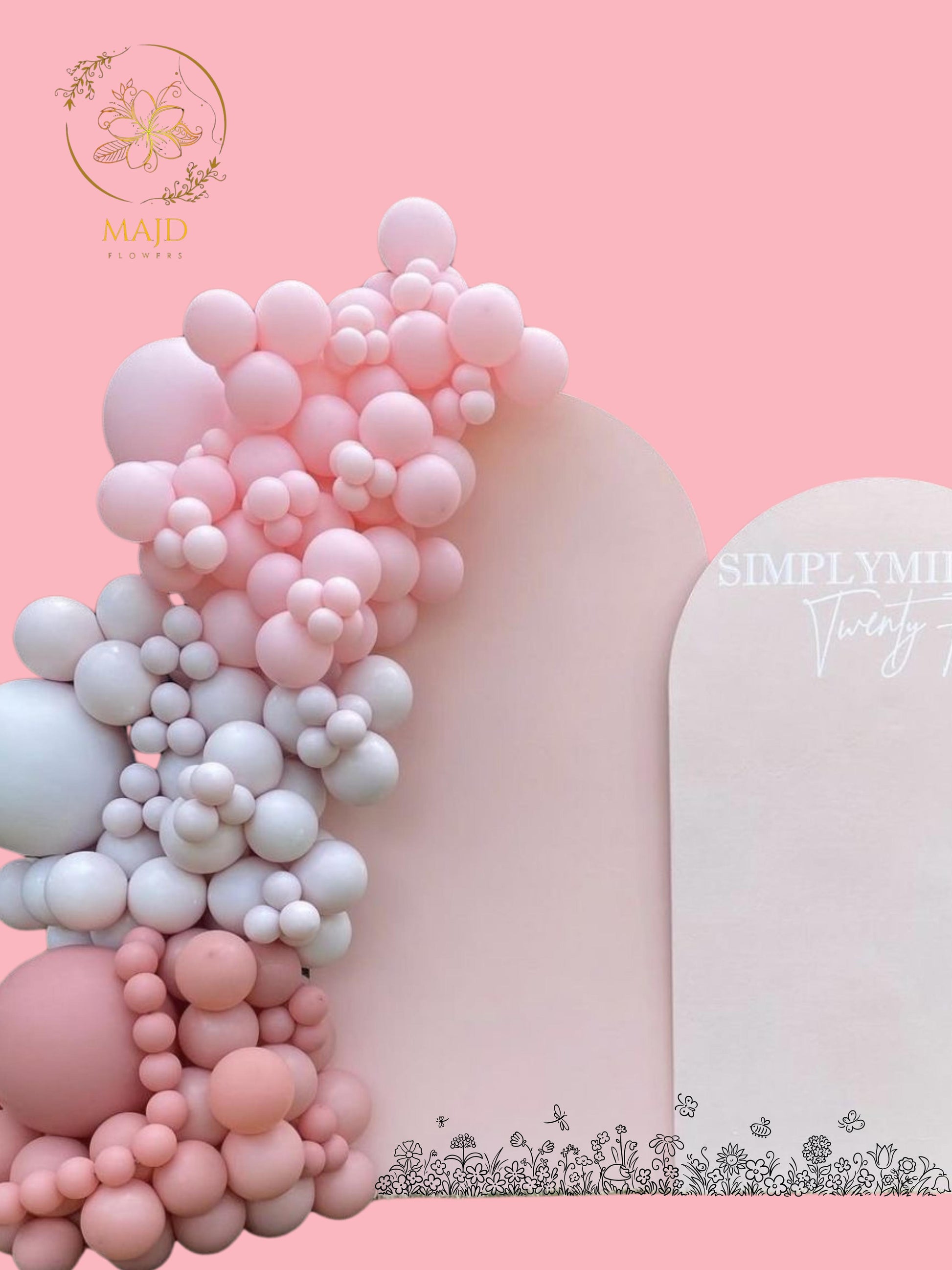 pink balloon decoration for birthday party